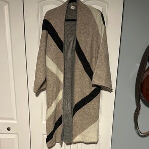 Anthropologie Akemi & Kin Beige and Black Women's Long Sweater